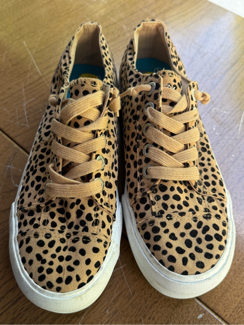 Blowfish Leopard-Print Lace-Up Sneakers - Tan & Black